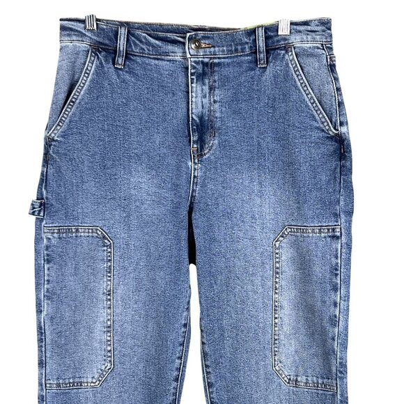 NWT And Now This Womens US 10 Utility Denim Jeans High Rise Straight Leg Skater - Picture 3 of 13